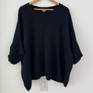 BLACK TOBI Oversized Knit Sweater – Slouchy Fit, Cozy Everyday Layer, Size M